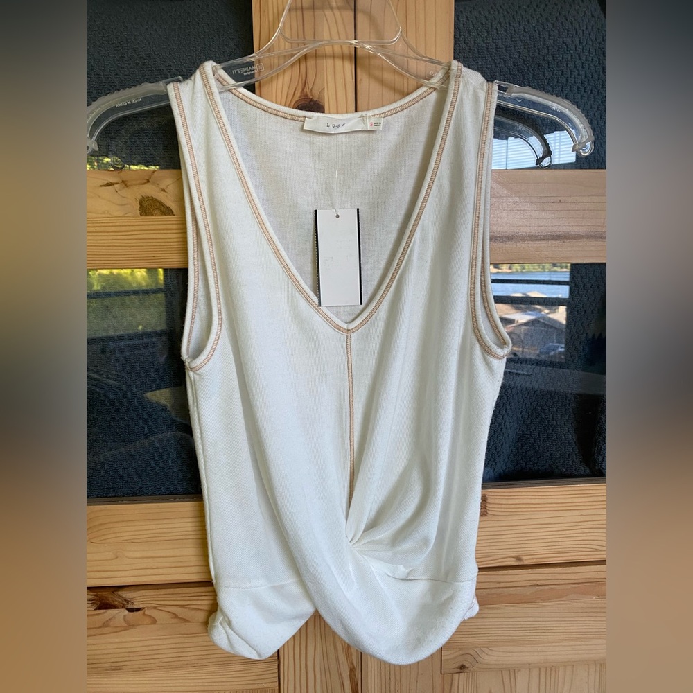 Lush Cream V-Neck Tank Top